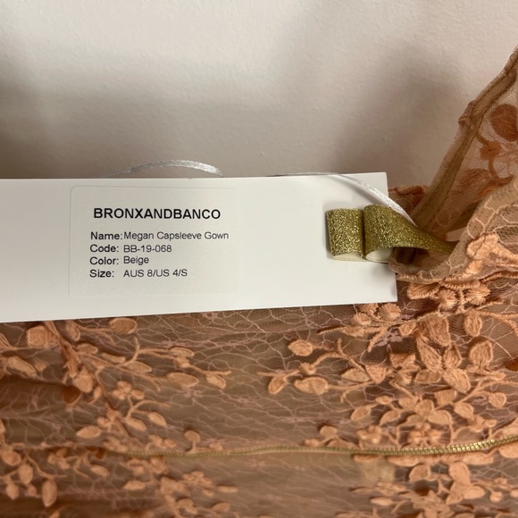 Bronx and Banco - Megan Cap Sleeve Gown in Beige - Picture 5 of 9